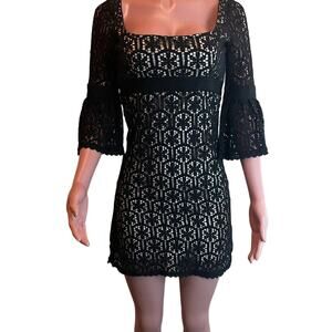 Milly Black Lace Mini Dress